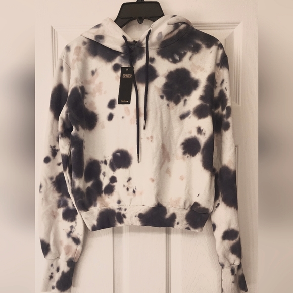 AFRM Tie Dye women's Hoodie In Black/ White Size XS - Picture 2 of 10